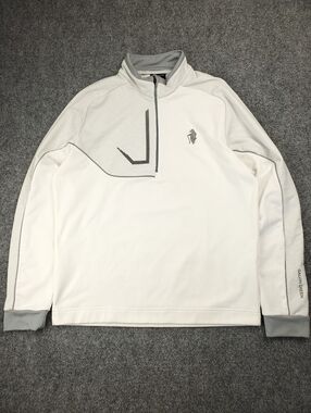 Galvin Green Quarter Zip Pullover Large Golf Performance Sweatshirt White Gray